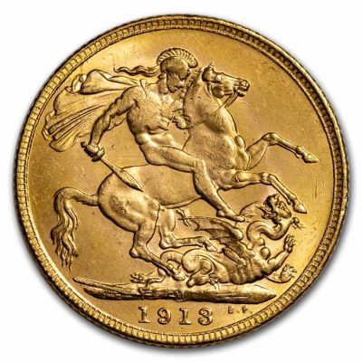 Random Year Great Britain Sovereign 91.67％ Gold Average Circulated Coin