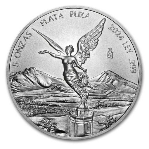 2024年 (新品) メキシコ「リベルタッド」純銀 5オンス 銀貨 NGC MS70 (早期リリース、紋章) - 画像 (2)