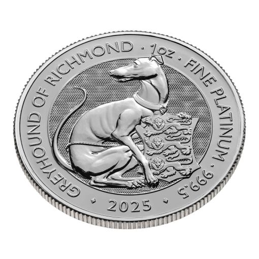 2025 (New) Great Britain The Royal Tudor Beasts Greyhound of Richmond Platinum 1 oz Coin - Image 3