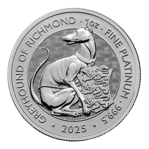 2025 (New) Great Britain The Royal Tudor Beasts Greyhound of Richmond Platinum 1 oz Coin