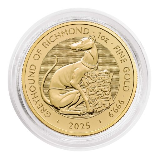 2025年 (新品) イギリス「ロイヤルチューダービースト・リッチモンドのグレイハウンド」純金 1オンス 金貨 - 画像 (5)