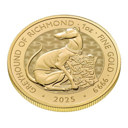 2025年 (新品) イギリス「ロイヤルチューダービースト・リッチモンドのグレイハウンド」純金 1オンス 金貨 - 画像 (3)