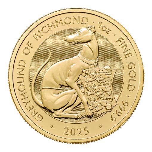 2025年 (新品) イギリス「ロイヤルチューダービースト・リッチモンドのグレイハウンド」純金 1オンス 金貨