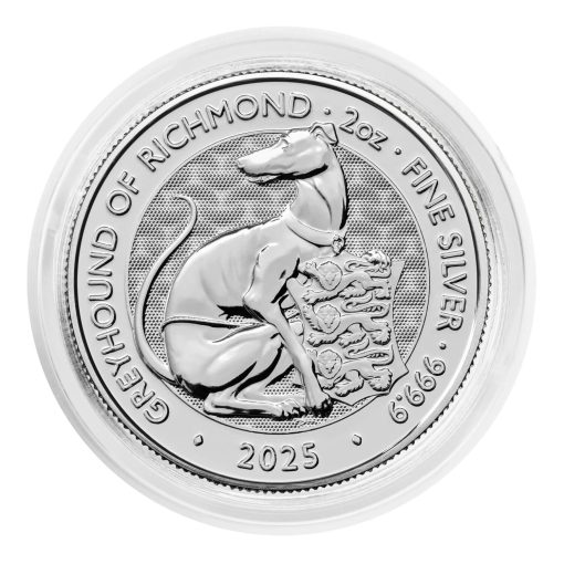 2025 (New) Great Britain The Royal Tudor Beasts Greyhound of Richmond Silver 2 oz Coin - Image 5