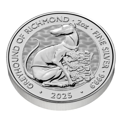 2025 (New) Great Britain The Royal Tudor Beasts Greyhound of Richmond Silver 2 oz Coin - Image 3