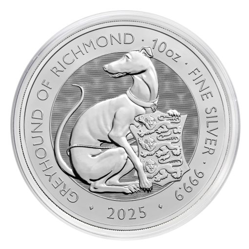2025年 (新品) イギリス「ロイヤルチューダービースト・リッチモンドのグレイハウンド」純銀 10オンス 銀貨 - 画像 (5)