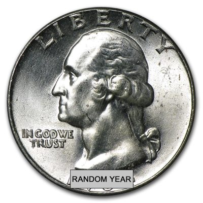 1932-1964 USA Washington Quarters 90% Silver Brilliant Uncirculated Coin【4 Coin Set】