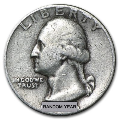 1932-1964 USA Washington Quarters 90% Silver Average Circulated Coin【4 Coin Set】