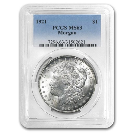 1921 USA Morgan Dollar 90% Silver Circulated Coin PCGS MS63