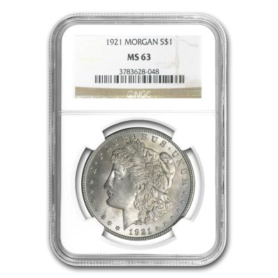 1921年 アメリカ モルガンドル 90% 銀 流通 銀貨 NGC MS63