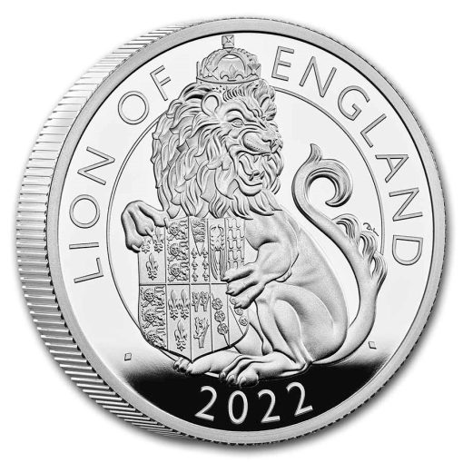 2022年 (新品) イギリス「ロイヤルチューダービースト・イギリスのライオン」純銀 2オンス プルーフ 銀貨 - 画像 (4)