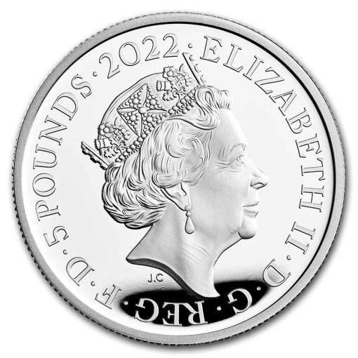 2022年 (新品) イギリス「ロイヤルチューダービースト・イギリスのライオン」純銀 2オンス プルーフ 銀貨 - 画像 (3)