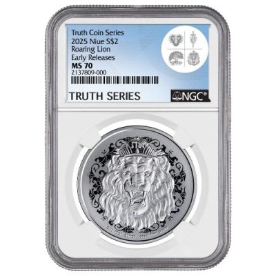 2025 (New) Niue Roaring Lion of Judah Silver 1 oz Coin NGC MS70 (Early Releases)