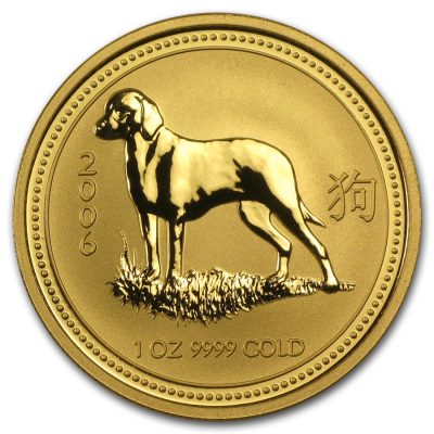 2006 (New) Australian Year of the Dog Lunar Gold 1 oz Coin