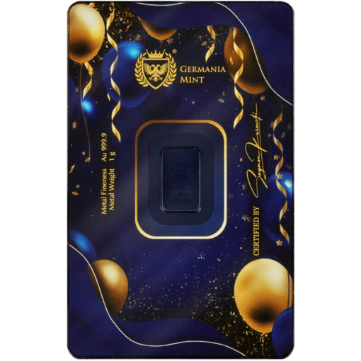(新品) ポーランド ゲルマニア「お誕生日おめでとう」純金 1グラム バー - 画像 (2)
