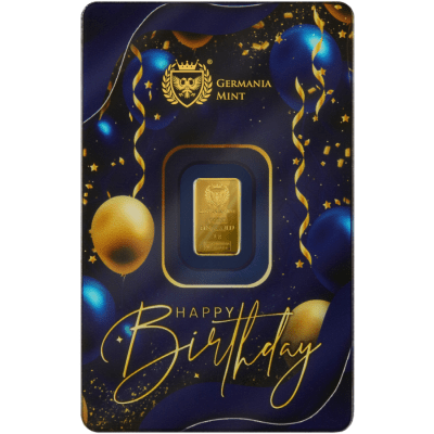 (新品) ポーランド ゲルマニア「お誕生日おめでとう」純金 1グラム バー