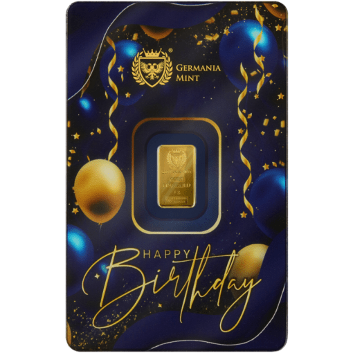 (新品) ポーランド ゲルマニア「お誕生日おめでとう」純金 1グラム バー