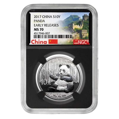 2017 (New) Chinese Panda Silver 30 gram Coin NGC MS70 (Early Releases)