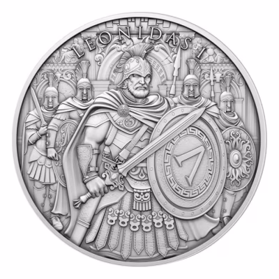 (New) USA Legendary Warriors Leonidas Silver 1 oz Round