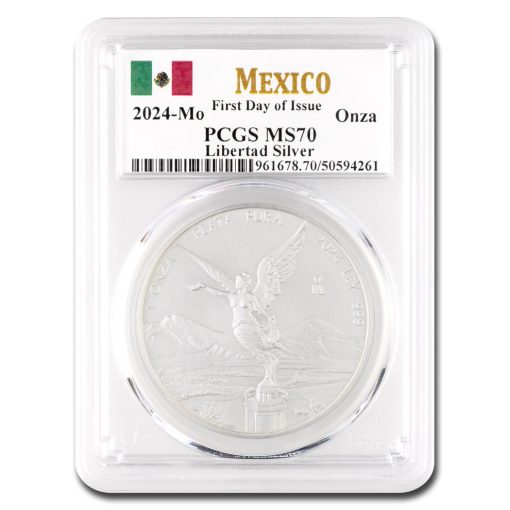 2024年 (新品) メキシコ「リベルタッド」純銀 1オンス 銀貨 PCGS MS70 (発行初日)