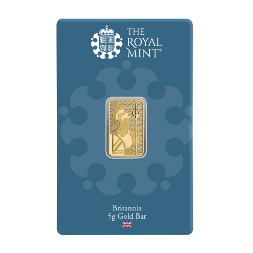 (新品) イギリス「ブリタニア」純金 5グラム バー (CertiCard®)