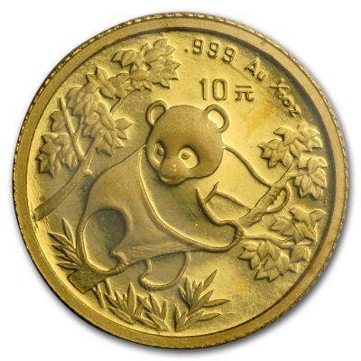 1992年 (新品) 中国「パンダ」純金 1/10オンス 金貨