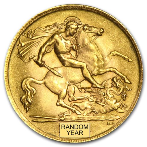 ランダムイヤー イギリス「ハーフソブリン」91.67％ 金 流通品 金貨