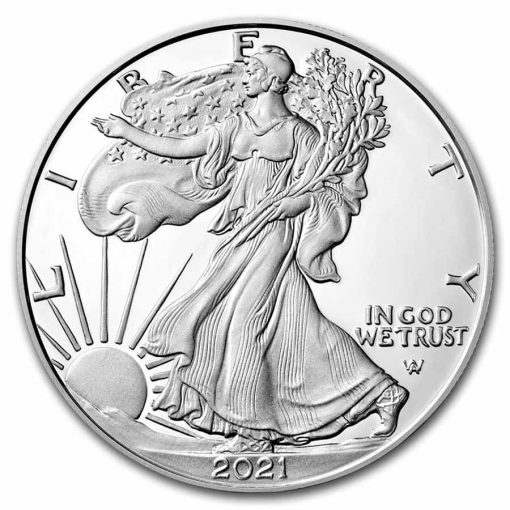 2021年 (新品) アメリカ「イーグル・ウオーキング リバティ」純銀 1オンス プルーフ 銀貨【2型】 - 画像 (2)