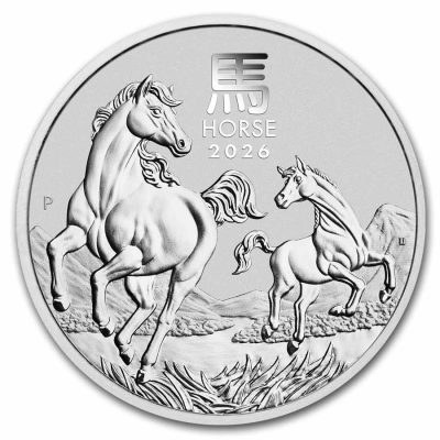 2026年 (新品) オーストラリア「干支 十二支・午年 馬年」純銀 1/2オンス 銀貨