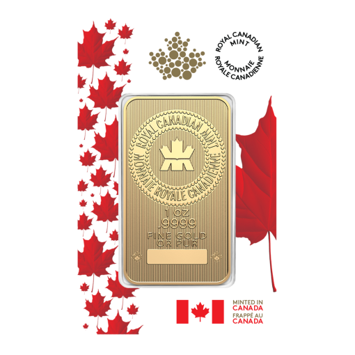(New) Royal Canadian Mint Proudly Canadian Packaging Gold 1 oz Bar