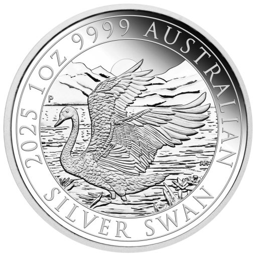 2025年 (新品) オーストラリア「白鳥・ハクチョウ・スワン」パース マネーエキスポ ANDA スペシャル 純銀 1オンス プルーフ 銀貨 - 画像 (2)