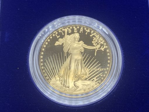 1986年 (新品) アメリカ 「イーグル・ウオーキング リバティ」純金 1オンス プルーフ 金貨 #11455 - 画像 (11)