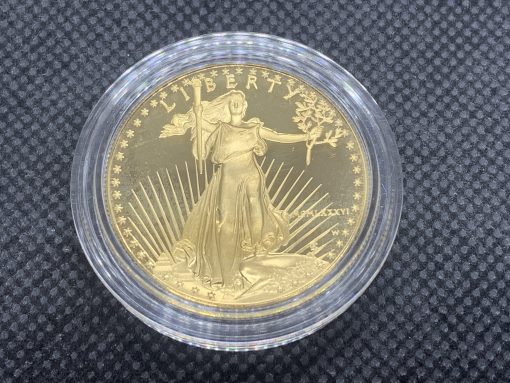 1986年 (新品) アメリカ 「イーグル・ウオーキング リバティ」純金 1オンス プルーフ 金貨 #11455 - 画像 (3)