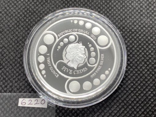 2022 (New) Ghana Alien Pure Silver 1 oz Proof Coin #6220 - Image 3