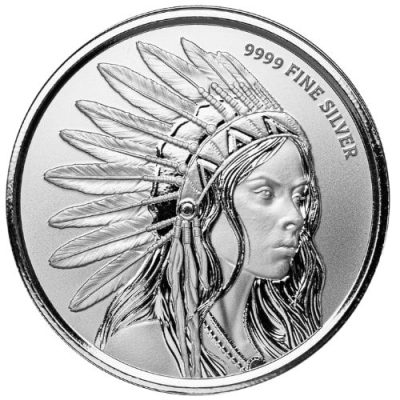 (New) USA Buffalo Girl Silver 1 oz Round