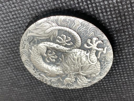 2022年 (新品) オーストラリア「龍・ドラゴン」純銀 2オンス アンティーク 銀貨 #6567 - 画像 (5)