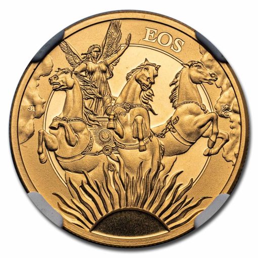 2023 (New) St. Helena Goddess Eos and the Horses Gold 1/4 oz Coin NGC MS70 (First Day of Issue) - Image 2