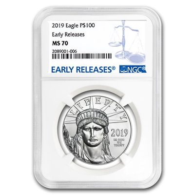 2019 (New) American Eagle Platinum 1 oz Coin NGC MS70 (Early Releases)