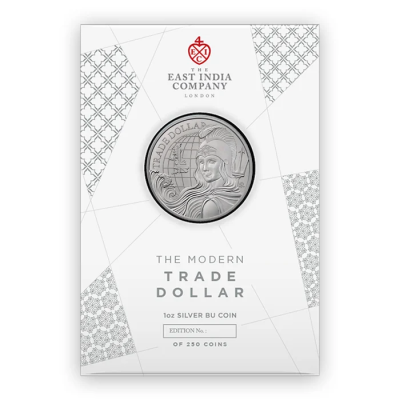 2022年 (新品) セントヘレナ「現代イギリス・貿易ドル」純銀 1オンス 銀貨・カード付き