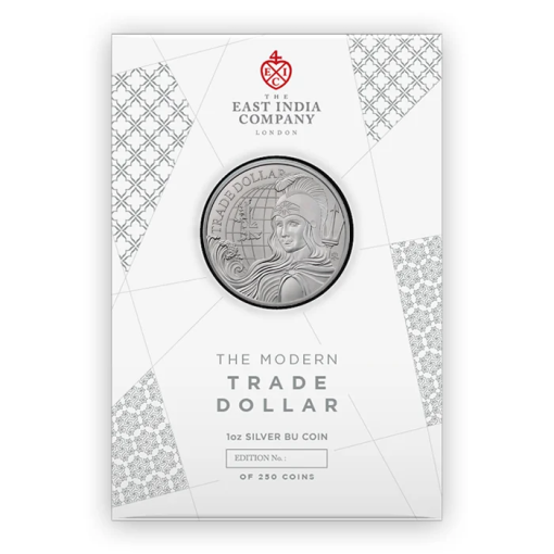 2022年 (新品) セントヘレナ「現代イギリス・貿易ドル」純銀 1オンス 銀貨・カード付き