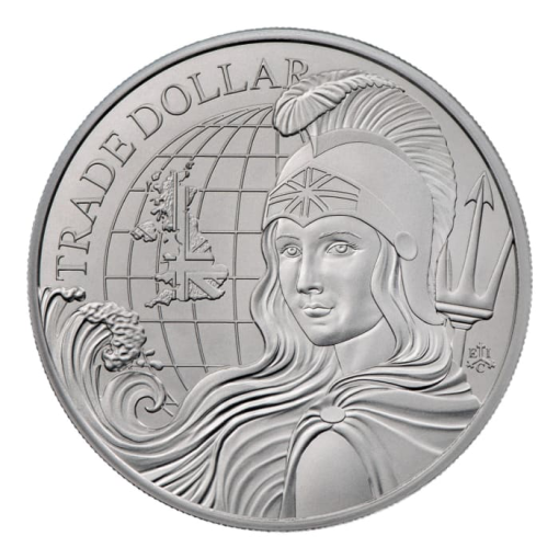 2022年 (新品) セントヘレナ「現代イギリス・貿易ドル」純銀 1オンス 銀貨・カード付き - 画像 (2)
