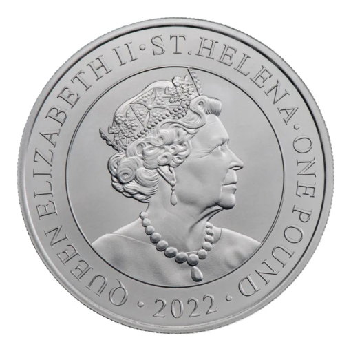 2022年 (新品) セントヘレナ「現代イギリス・貿易ドル」純銀 1オンス 銀貨・カード付き - 画像 (3)