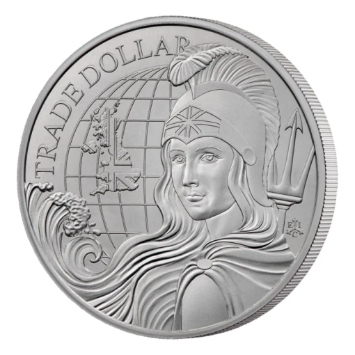 2022年 (新品) セントヘレナ「現代イギリス・貿易ドル」純銀 1オンス 銀貨・カード付き - 画像 (4)