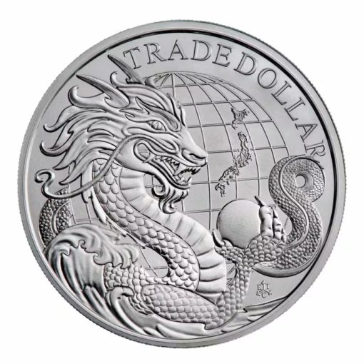 2023 (New) St Helena Modern Japanese Trade Dollar Silver 1 oz Coin (in Card) - Image 2