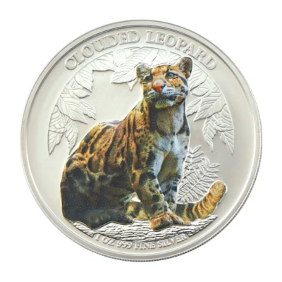 2023 (New) Cambodia Clouded Leopard Silver 1 oz Color Coin