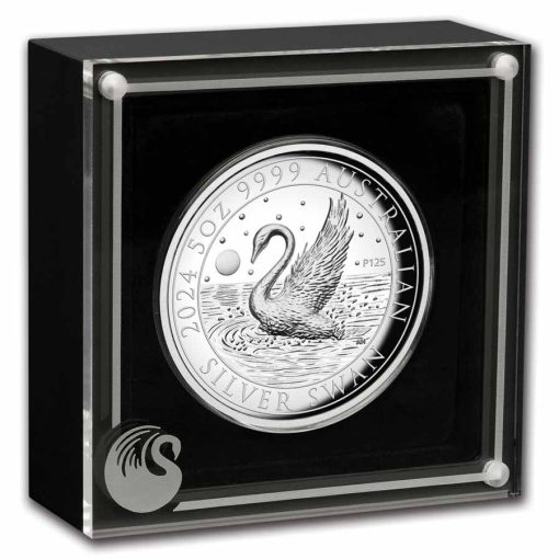 2024 (New) Australian Swan Silver 5 oz High Relief Proof Coin