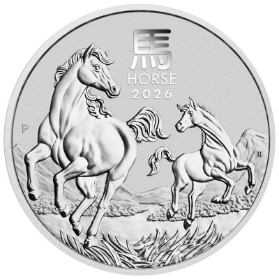 2026年 (新品) オーストラリア「干支 十二支・午年 馬年」純銀 2オンス 銀貨