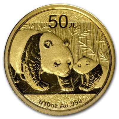 2011年 (新品) 中国「パンダ」純金 1/10オンス 金貨