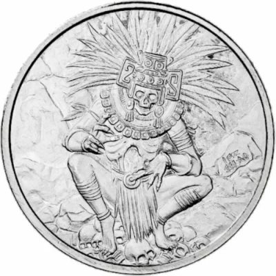 (New) USA Aztec God of Death Silver 1 oz Round