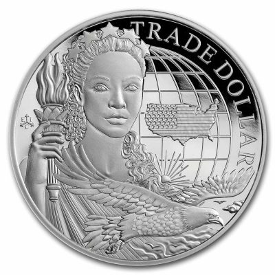 2023 (New) St. Helena Modern United States Trade Dollar Silver 1 oz Proof Coin